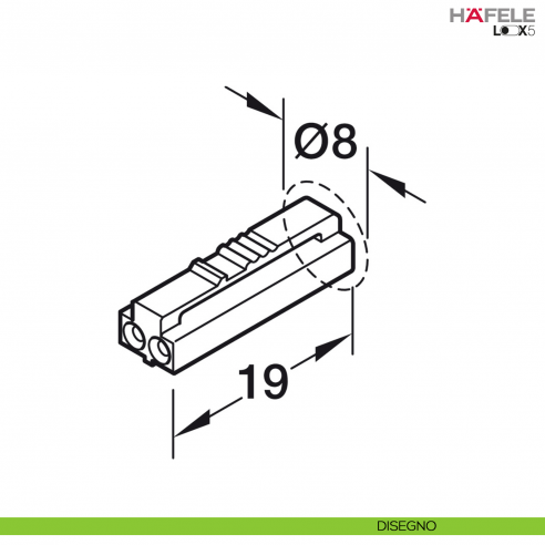 Cavo di connessione lunghezza 2000 mm per strip LED COB monocromatica 8 mm Hafele Loox5 24 V a 2 poli