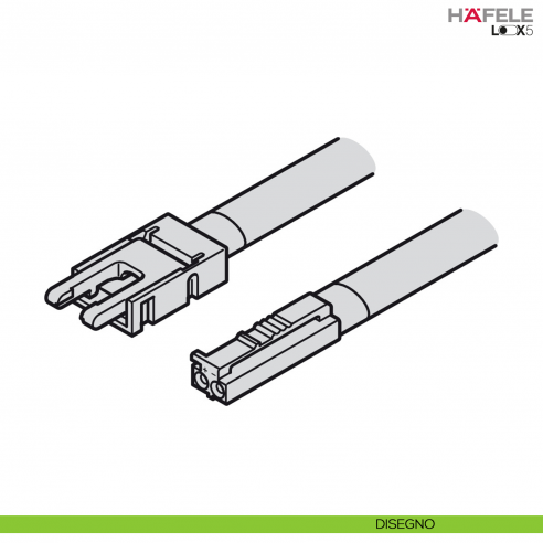 Cavo di connessione lunghezza 2000 mm per strip LED COB monocromatica 8 mm Hafele Loox5 24 V a 2 poli