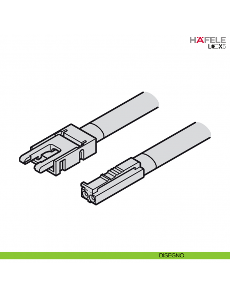 Cavo di connessione lunghezza 2000 mm per strip LED COB monocromatica 8 mm Hafele Loox5 24 V a 2 poli