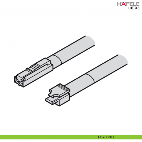 Cavo per lampada e accessori modulari lunghezza 2000 mm Hafele Loox5 24 V a 2 poli con connettore a clip