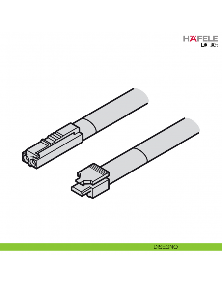 Cavo per lampada e accessori modulari lunghezza 2000 mm Hafele Loox5 24 V a 2 poli con connettore a clip