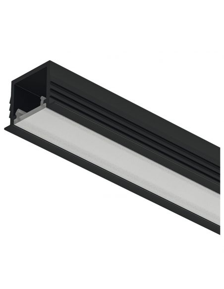 Profilo da incasso in alluminio nero anodizzato per strip LED fino a 8 mm Hafele Loox5 modello 1103