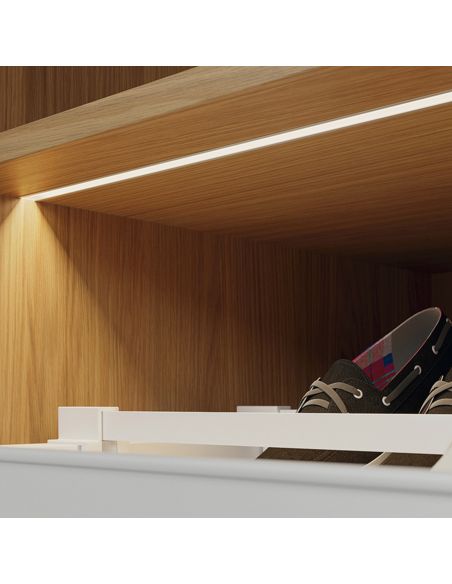 Profilo da incasso in alluminio argento anodizzato per strip LED fino a 8 mm Hafele Loox5 modello 1103