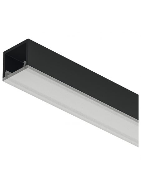 Profilo da applicare in alluminio nero anodizzato per strip LED fino a 8 mm Hafele Loox5 modello 2101 diffusore applicato