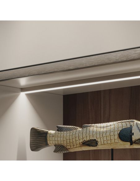 Profilo da applicare in alluminio argento anodizzato per strip LED fino a 8 mm Hafele Loox5 modello 2101 diffusore applicato