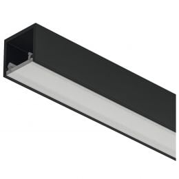 Profilo da applicare in alluminio nero anodizzato per strip LED fino a 8 mm Hafele Loox5 modello 2102 diffusore a filo