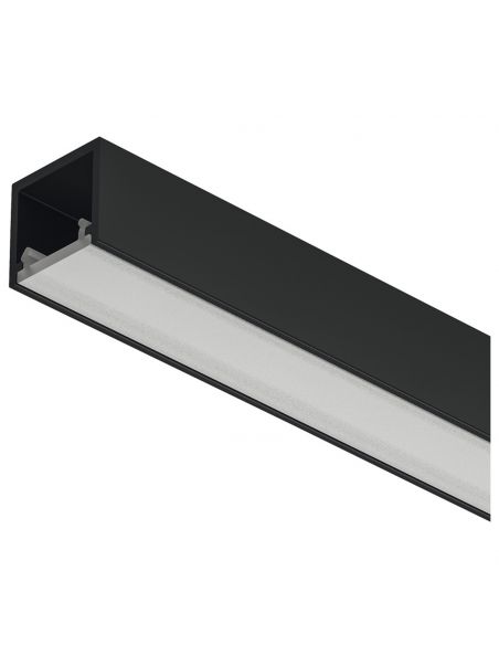 Profilo da applicare in alluminio nero anodizzato per strip LED fino a 8 mm Hafele Loox5 modello 2102 diffusore a filo