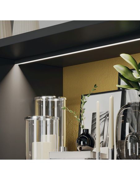 Profilo da applicare in alluminio argento anodizzato per strip LED fino a 8 mm Hafele Loox5 modello 2102 diffusore a filo