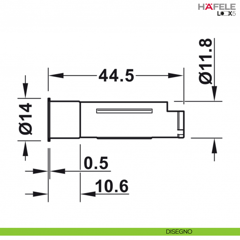 Sensore retro anta oppure touch dimmer Hafele Loox5 modulare on/off senza contatto - disegno
