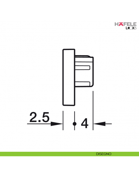 Tappo terminale per profilo da applicare in alluminio per LED modello 2101 argento Hafele Loox5 - disegno