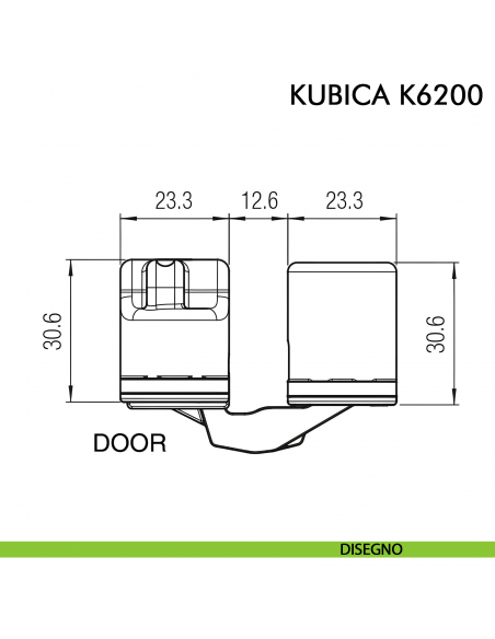 Cerniera a scomparsa per porta Koblenz K6200 cromo satinato - disegno