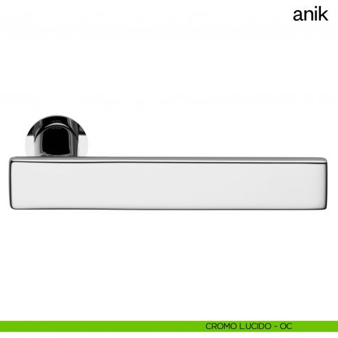 Maniglia per porta Anik dnd Handles con rosetta minimale cromo lucido