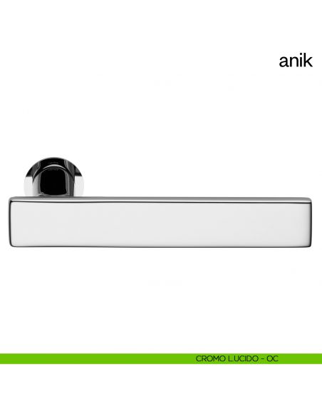Maniglia per porta Anik dnd Handles con rosetta minimale cromo lucido