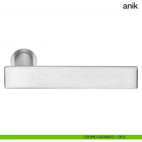 Maniglia per porta Anik dnd Handles con rosetta minimale cromo satinato
