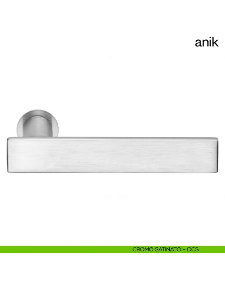 Maniglia per porta Anik dnd Handles con rosetta minimale cromo satinato