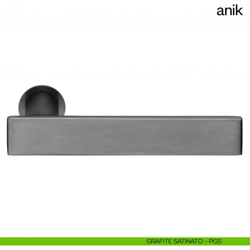 Maniglia per porta Anik dnd Handles con rosetta minimale grafite satinato