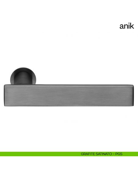 Maniglia per porta Anik dnd Handles con rosetta minimale grafite satinato