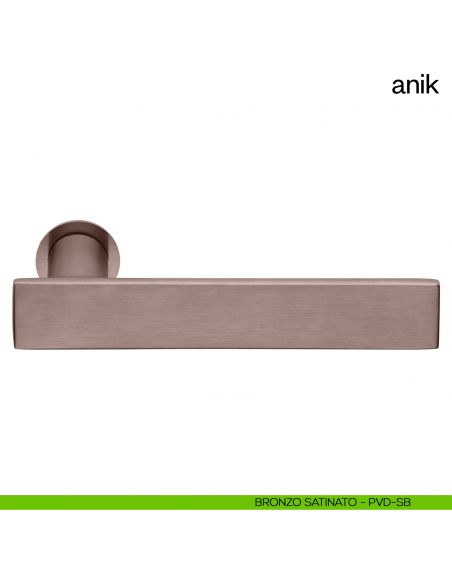 Maniglia per porta Anik dnd Handles con rosetta minimale bronzo satinato