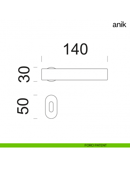 Maniglia per porta Anik dnd Handles con rosetta minimale foro patent