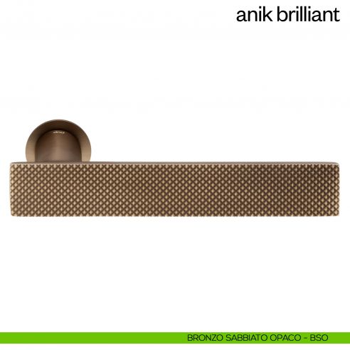 Maniglia per porta Anik Brilliant dnd Handles con rosetta minimale bronzo sabbiato opaco
