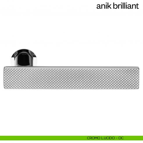Maniglia per porta Anik Brilliant dnd Handles con rosetta minimale cromo lucido