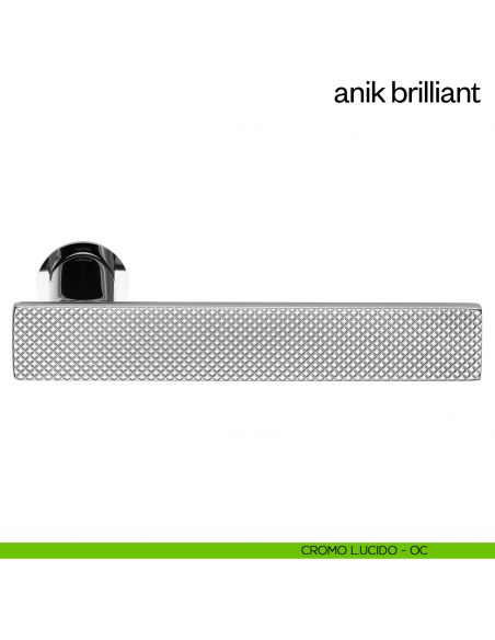 Maniglia per porta Anik Brilliant dnd Handles con rosetta minimale cromo lucido