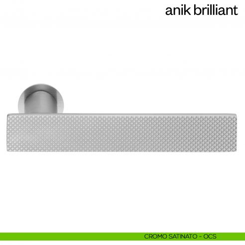 Maniglia per porta Anik Brilliant dnd Handles con rosetta minimale cromo satinato