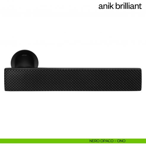 Maniglia per porta Anik Brilliant dnd Handles con rosetta minimale nero