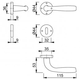 Maniglia per porta Maribor Hoppe oro lucido 2