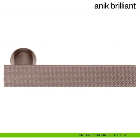 Maniglia per porta Anik Brilliant dnd Handles con rosetta minimale bronzo satinato