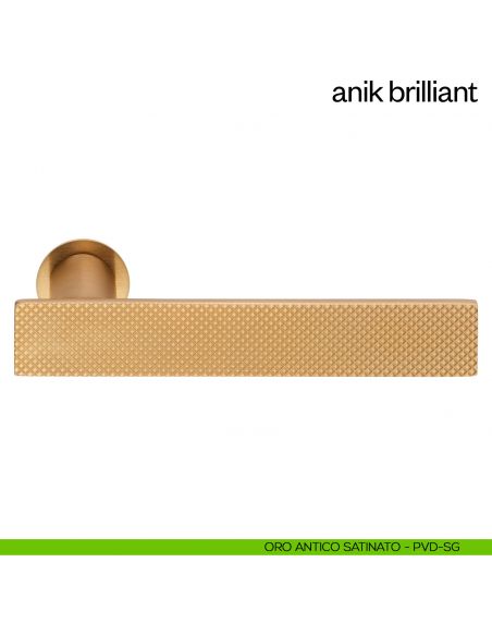 Maniglia per porta Anik Brilliant dnd Handles con rosetta minimale oro antico satinato