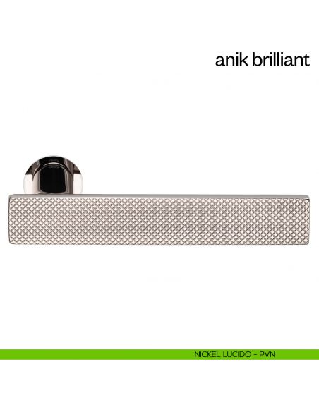 Maniglia per porta Anik Brilliant dnd Handles con rosetta minimale nickel lucido