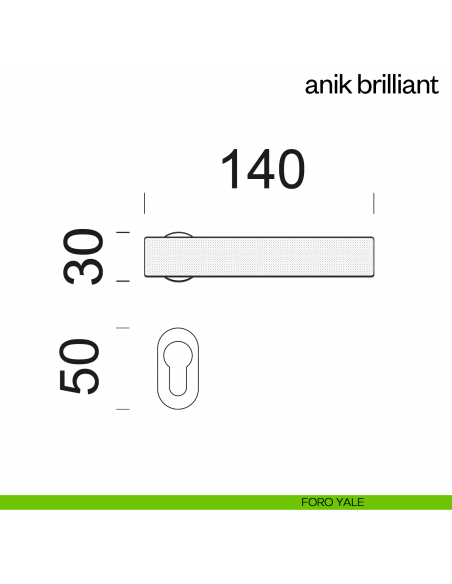 Maniglia per porta Anik Brilliant dnd Handles con rosetta minimale foro yale