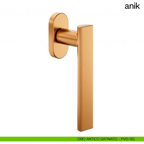 Maniglia per finestra martellina DK Anik dnd Handles oro antico satinato