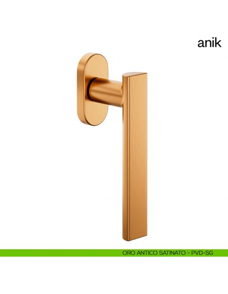 Maniglia per finestra martellina DK Anik dnd Handles oro antico satinato