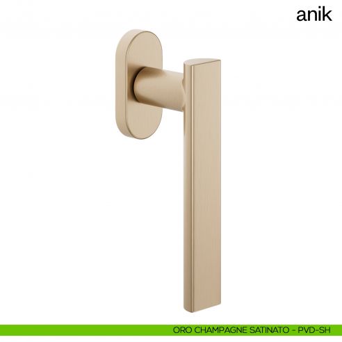 Maniglia per finestra martellina DK Anik dnd Handles oro champagne satinato