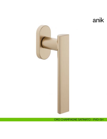 Maniglia per finestra martellina DK Anik dnd Handles oro champagne satinato