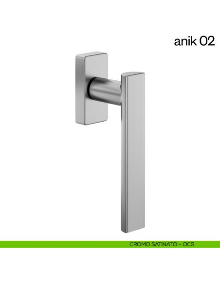 Maniglia per finestra martellina DK Anik 02 dnd Handles cromo satinato