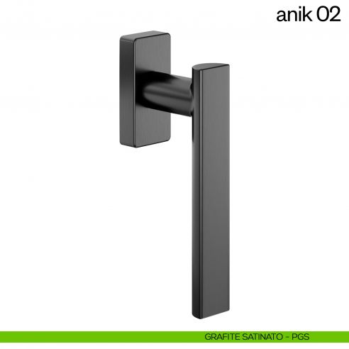 Maniglia per finestra martellina DK Anik 02 dnd Handles grafite satinato