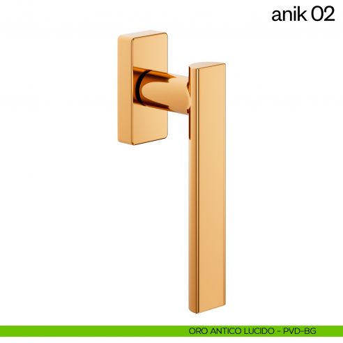 Maniglia per finestra martellina DK Anik 02 dnd Handles oro antico lucido