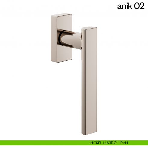 Maniglia per finestra martellina DK Anik 02 dnd Handles nickel lucido