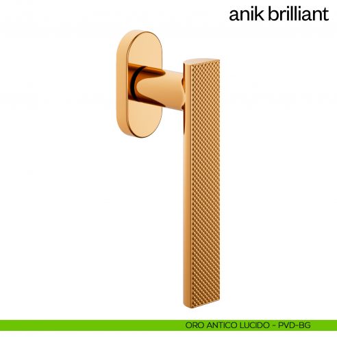 Maniglia per finestra martellina DK Anik Brilliant dnd Handles oro antico lucido