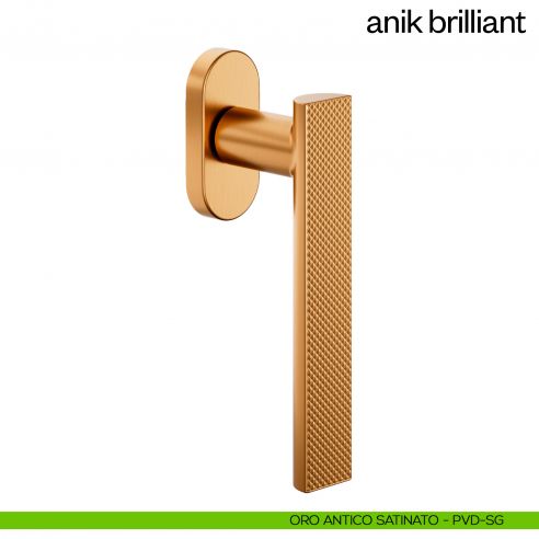 Maniglia per finestra martellina DK Anik Brilliant dnd Handles oro antico satinato