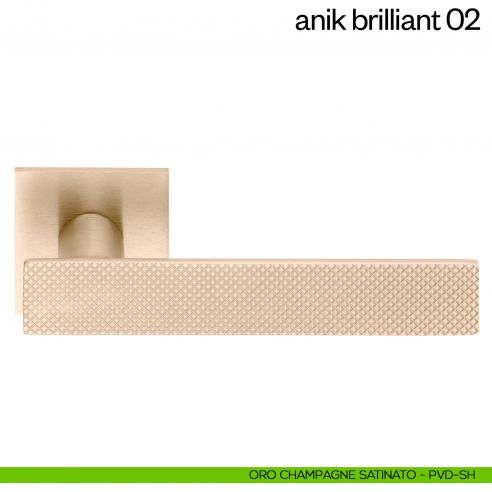 Maniglia per porta Anik Brilliant 02 dnd Handles oro champagne satinato