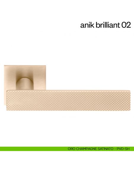 Maniglia per porta Anik Brilliant 02 dnd Handles oro champagne satinato