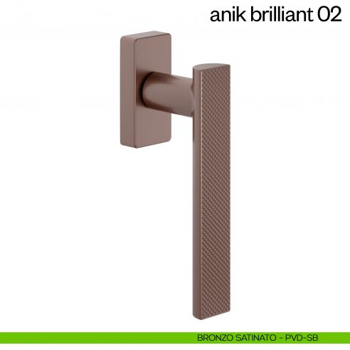 Maniglia per finestra martellina DK Anik Brilliant 02 dnd Handles nickel satinato bronzo satinato