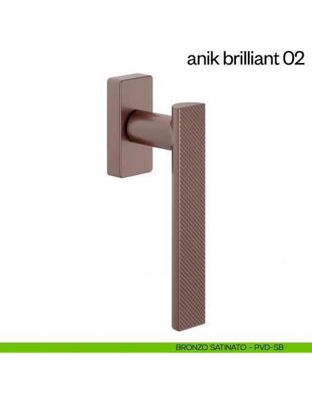 Maniglia per finestra martellina DK Anik Brilliant 02 dnd Handles nickel satinato bronzo satinato