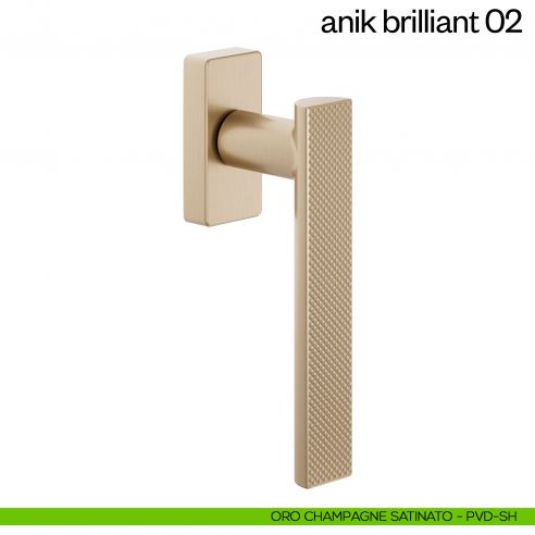 Maniglia per finestra martellina DK Anik Brilliant 02 dnd Handles oro champagne satinato