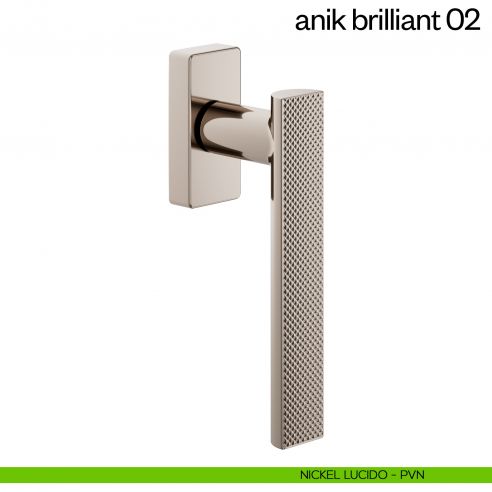 Maniglia per finestra martellina DK Anik Brilliant 02 dnd Handles nickel satinato