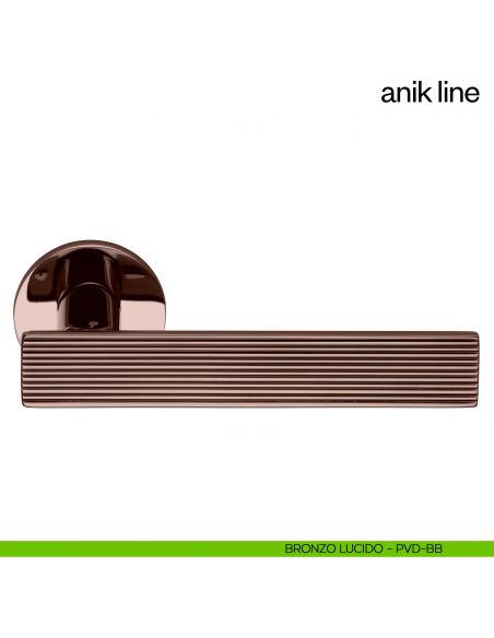 Maniglia per porta Anik Line dnd Handles bronzo lucido